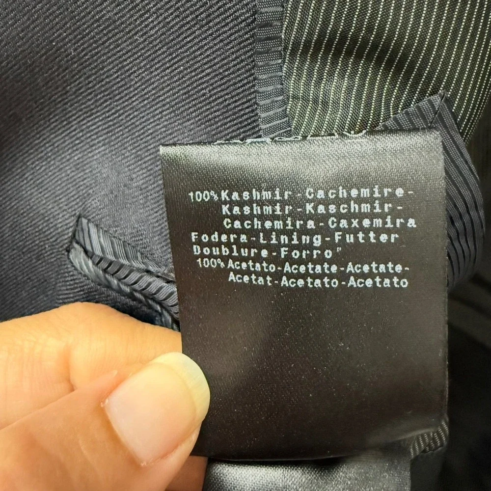 Giorgio Armani Black 100% Cashmere Blazer Jacket Made in Italy Size 56 IT US 46